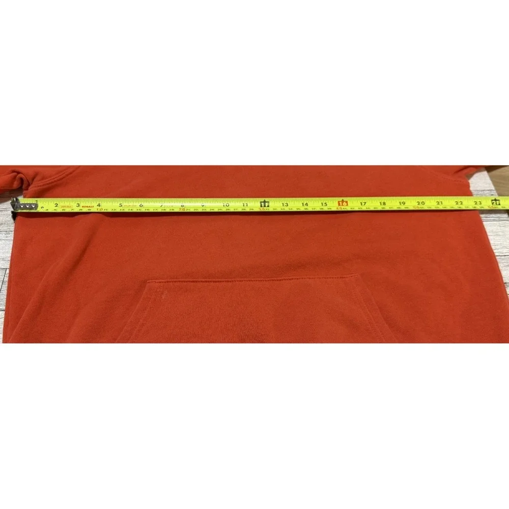 The North Face Mens Red Orange Box Logo Never Stop Exploring Hoodie MEDIUM